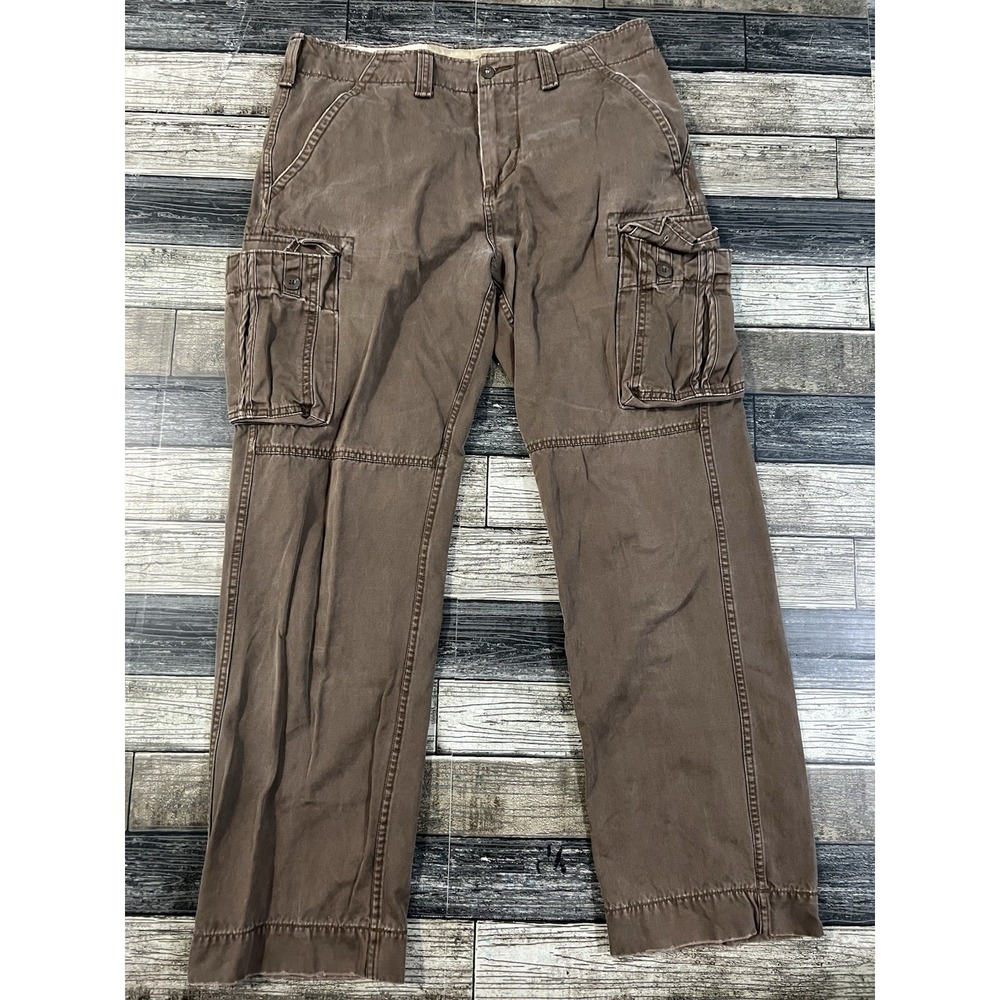 VTG‎ NOBO No Boundaries Men Y2K  Distress Canvas Cargo Skate Pant-36/34